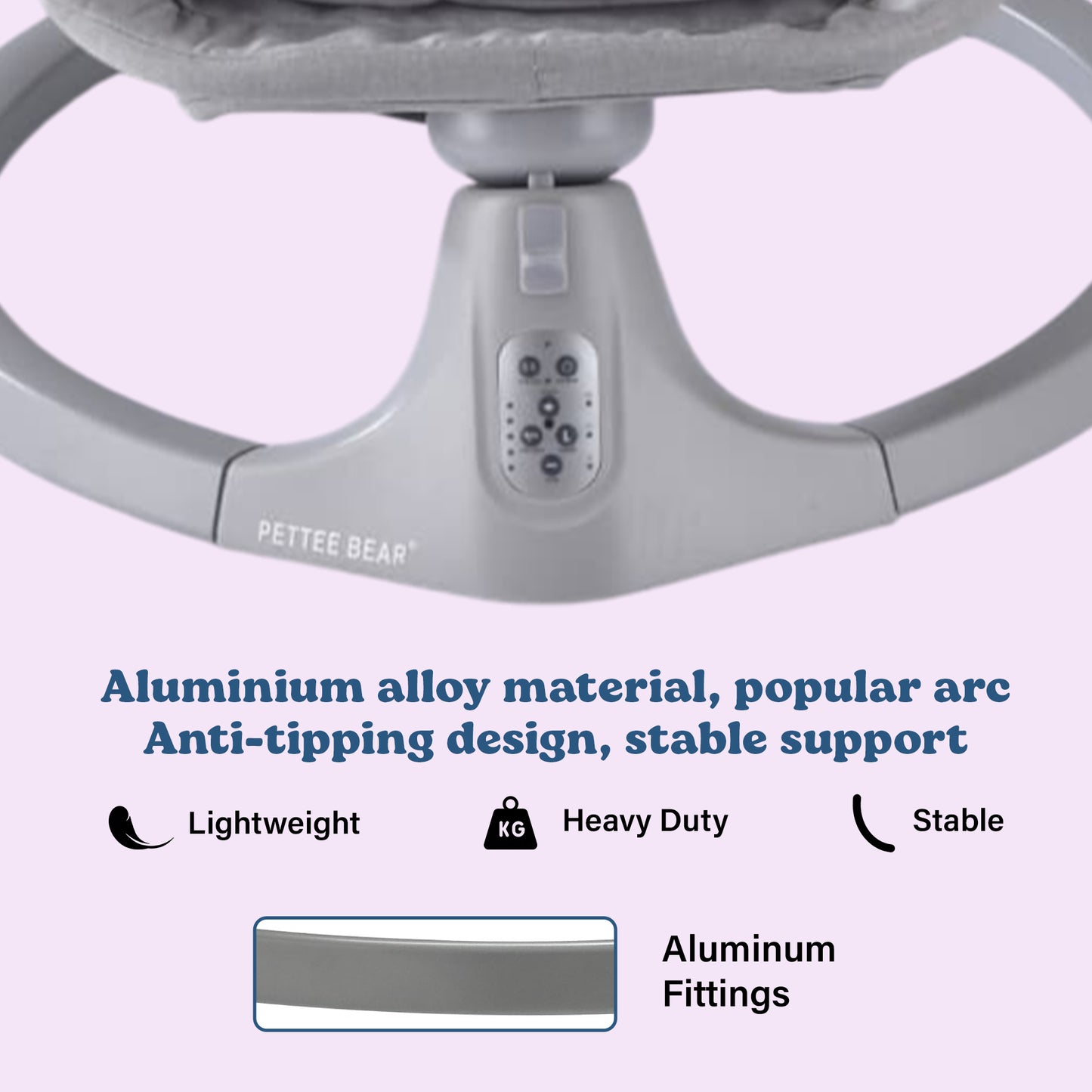 BRONTIX Automatic Cradle for Baby Rocker Light Grey | 0 to 12 Months | Swing for New Born Baby | Automatic Swing Cradle for Infants