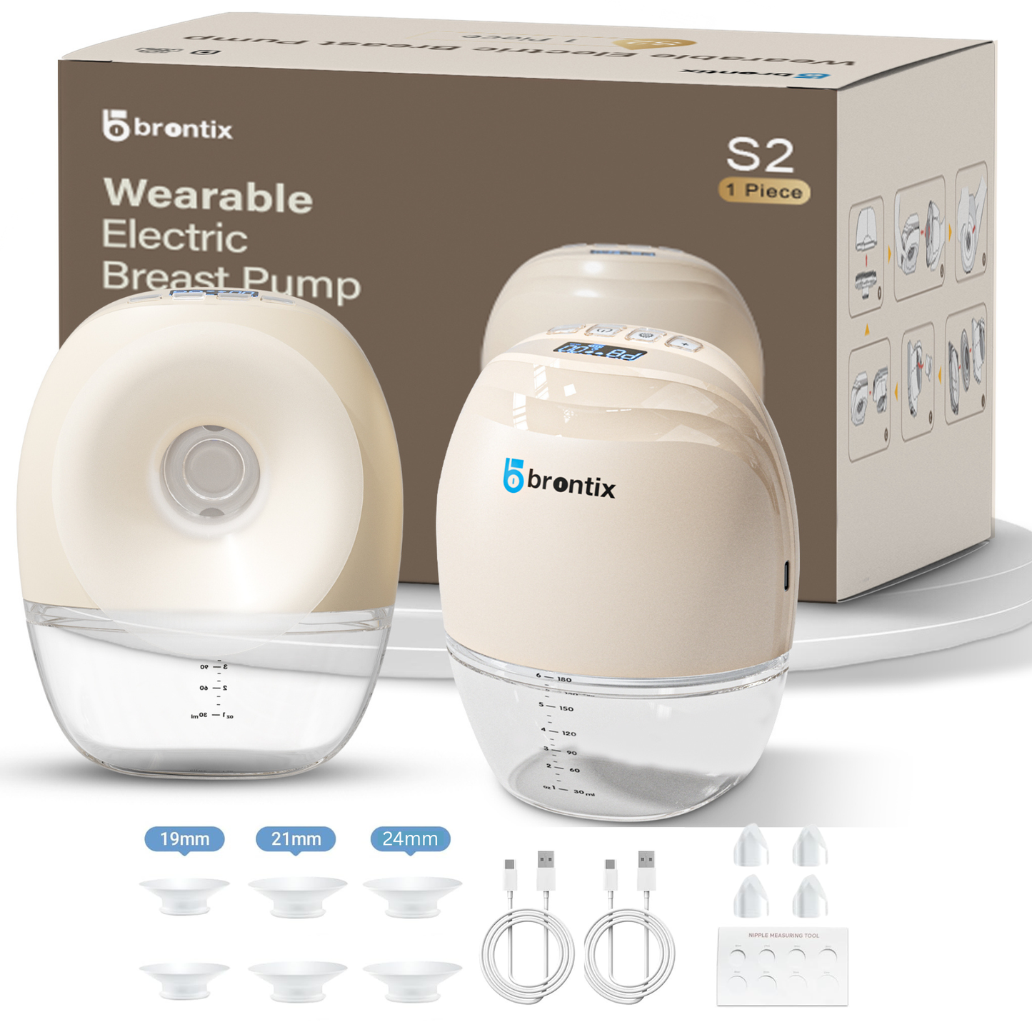 BRONTIX S2 Double breast pump electrical with 3 Modes and12 Speed Levels wearable breast pump Electric for Feeding Mothers | Automatic