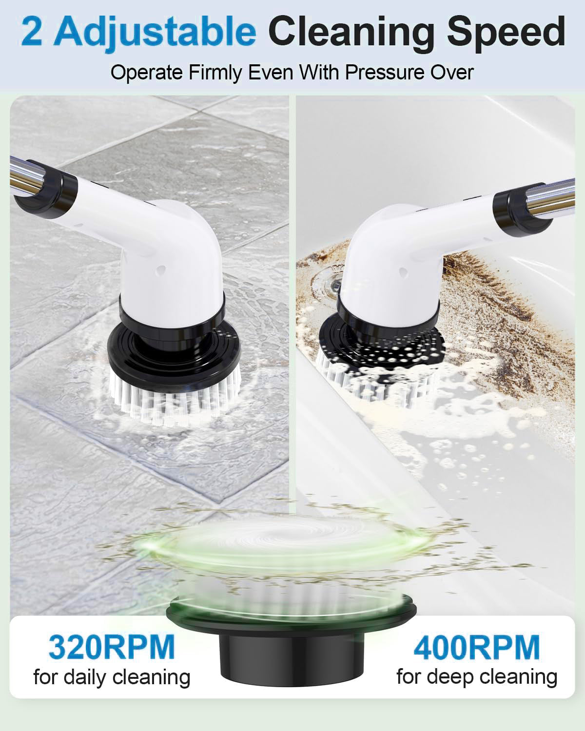 BRONTIX 9 in 1 Cordless Electric Spin Scrubber - Cleaning Brush for Home, Electric Mop Machine for Floor, Bathroom Cleaning