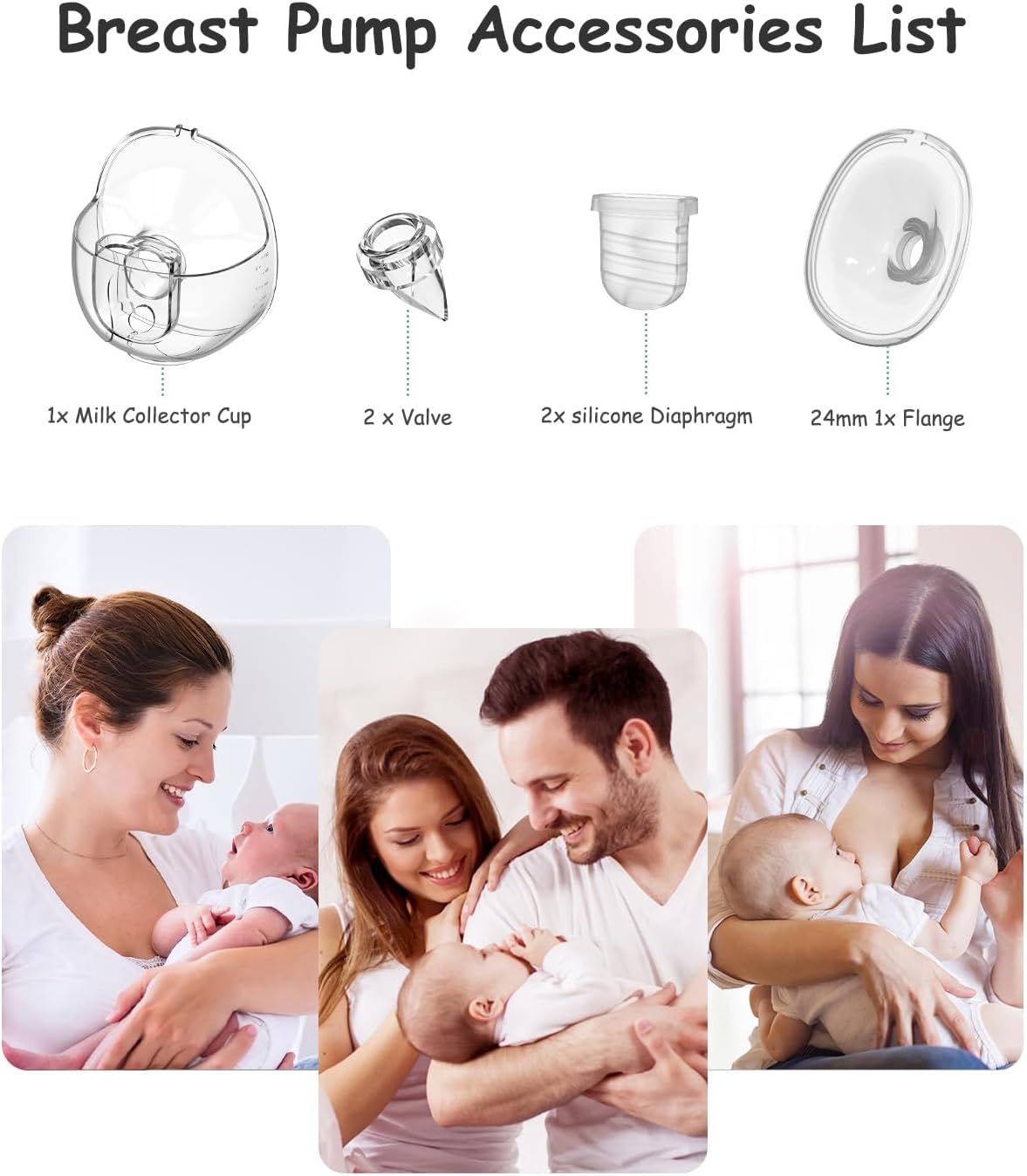Brontix Flange Set compatible with S1 Model Breastfeeding Pump (Without Motor)