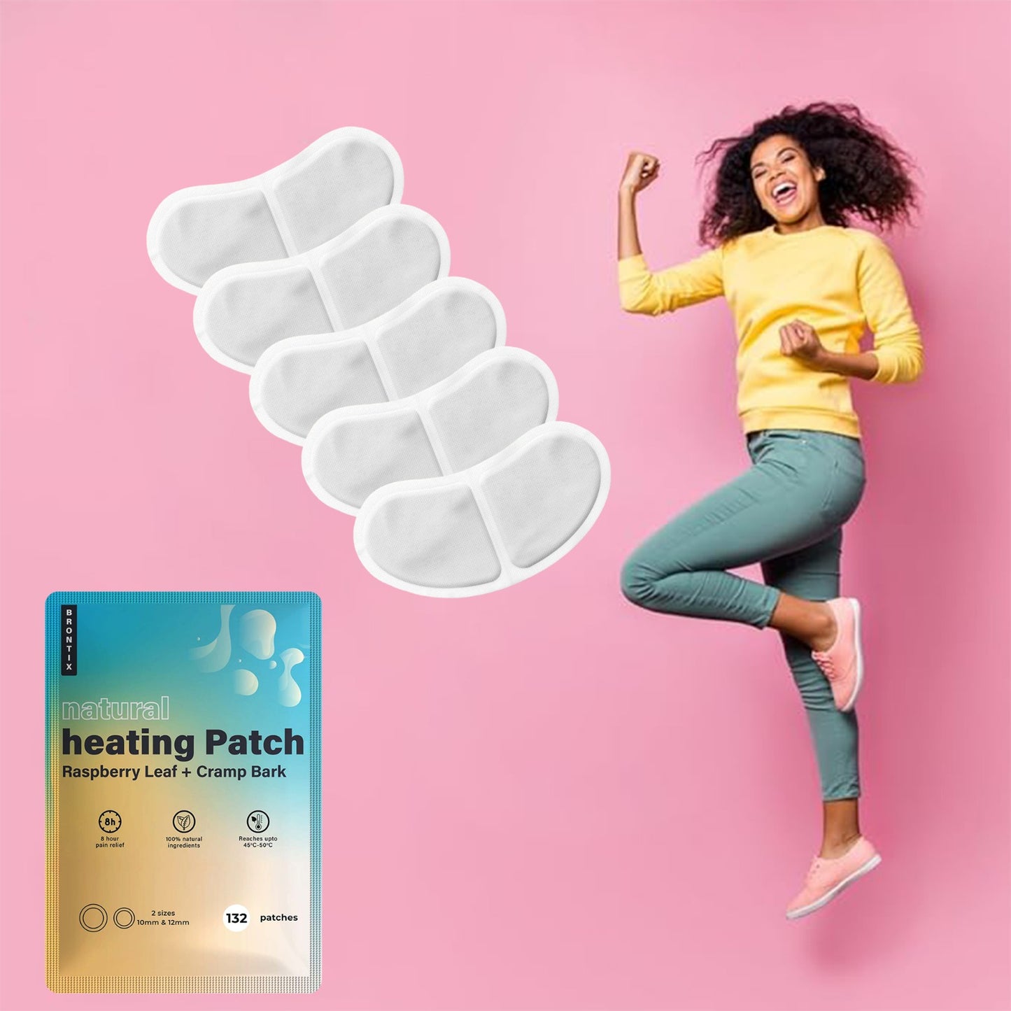 Brontix Natural Heating Patch for Menstrual Cramps | 100% Plant-Based Relief