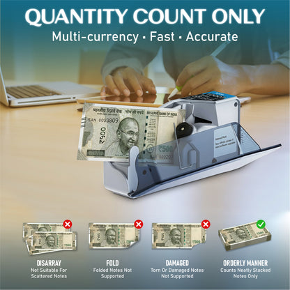 BRONTIX P200 Portable Money Counting Machine with Value, Add and batch function | LED Display Note Counting Machine  Cash Counter Machine Mini with UV/WM Detection, Currency Counting Machine for Home
