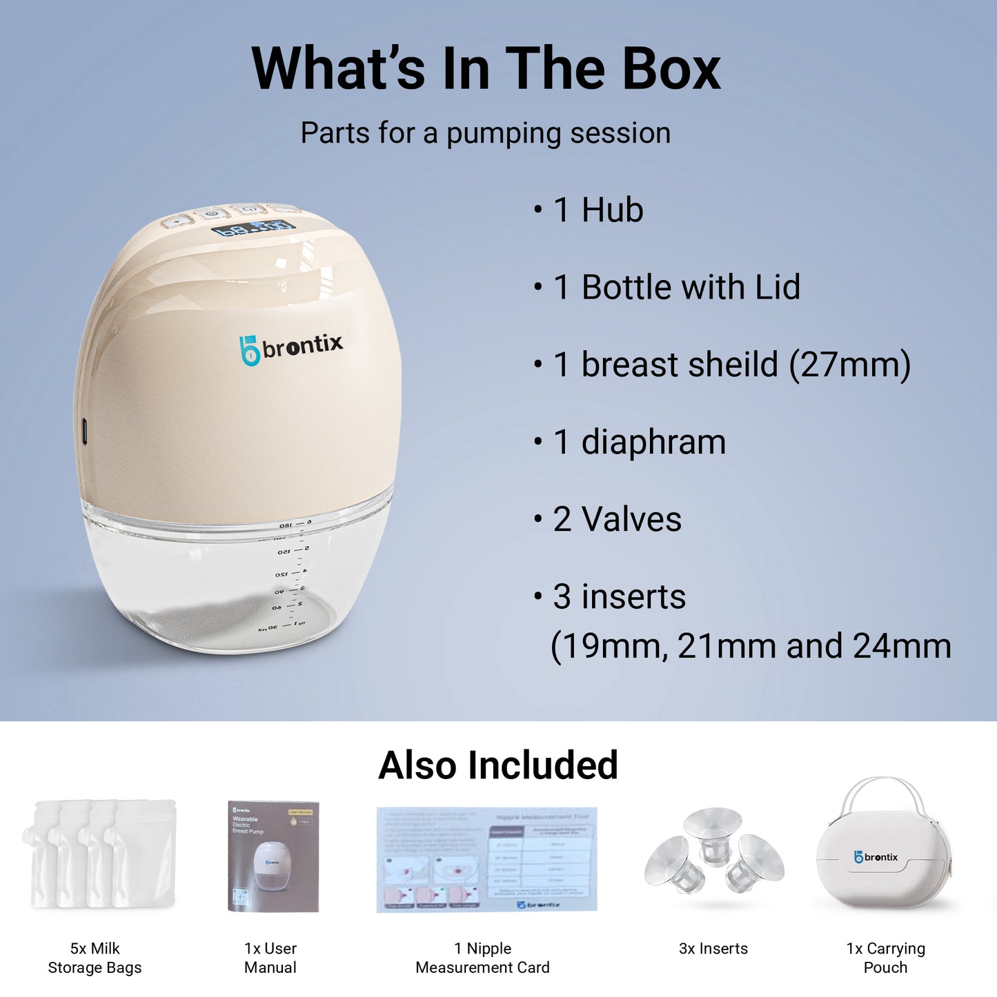 BRONTIX S2 Double breast pump electrical with 3 Modes and12 Speed Levels wearable breast pump Electric for Feeding Mothers | Automatic