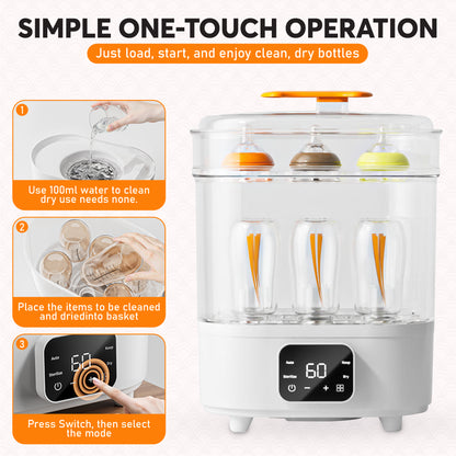BRONTIX 4 in 1 Sterilizer and Dryer for Feeding Bottles with Cleaning Set, Sterilizer for Baby Products, Bottle Sterilizer & Baby Bottle Sterilizer