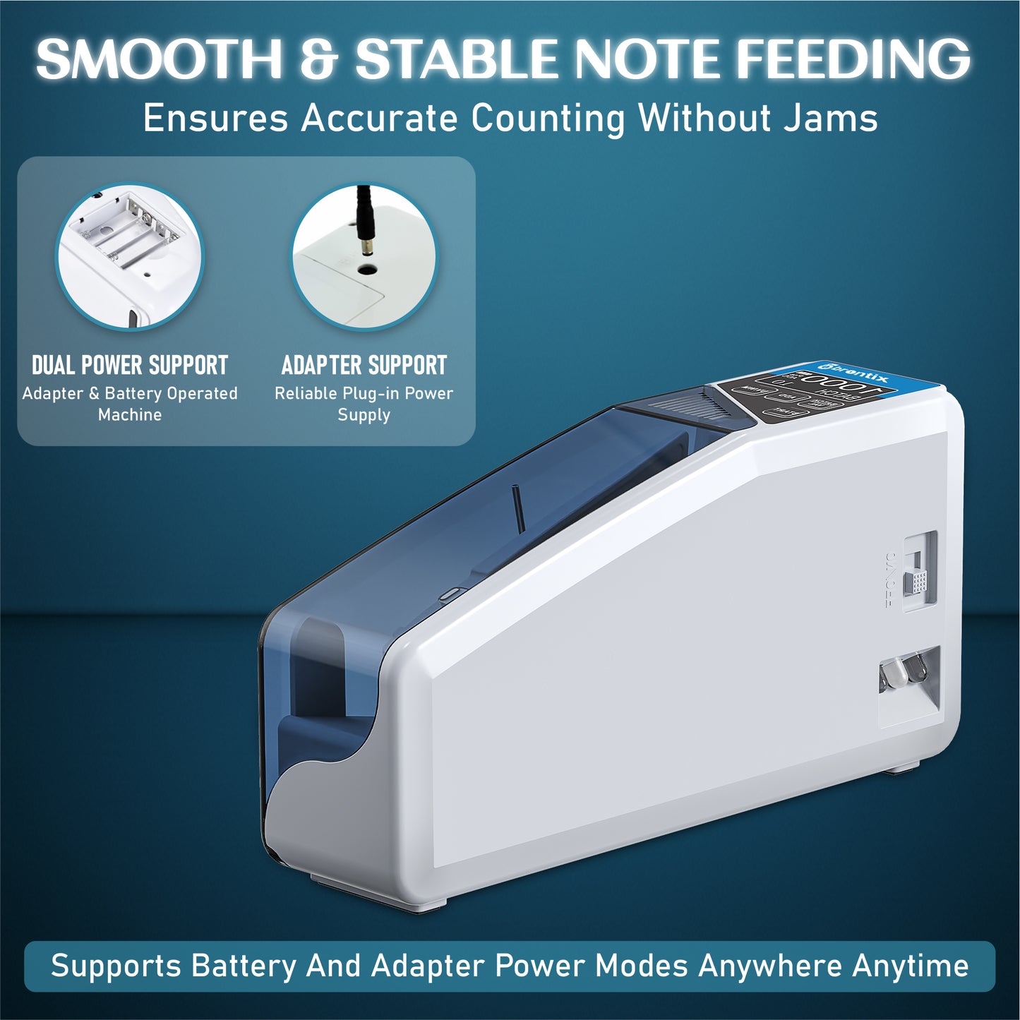 BRONTIX P200 Portable Money Counting Machine with Value, Add and batch function | LED Display Note Counting Machine  Cash Counter Machine Mini with UV/WM Detection, Currency Counting Machine for Home