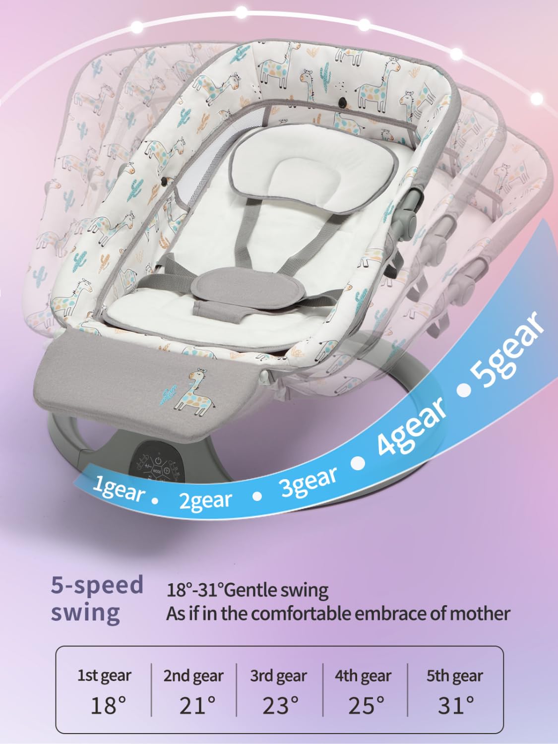 BRONTIX Baby Rocker & Automatic Cradle – Electric Swing for Baby 0-2 Years