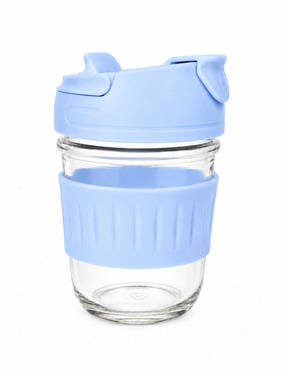 Softies Kids Glass Sipper Bottle – Straw Cup with Protective Silicone Sleeve, Blue And Four More Colors