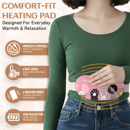 BRONTIX Period Cramp Relief Massager for Women Massage Modes Electric Periods Cramp Massager Perfect Gifts for Woman(Playful Paws)