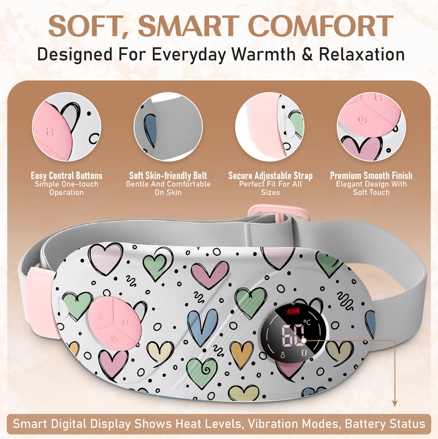 BRONTIX Period Cramp Relief Massager for Women Massage Modes Electric Periods Cramp Massager Perfect Gifts for Woman(Magic skies)