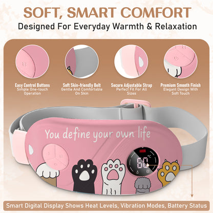 BRONTIX Period Cramp Relief Massager for Women Massage Modes Electric Periods Cramp Massager Perfect Gifts for Woman(Playful Paws)