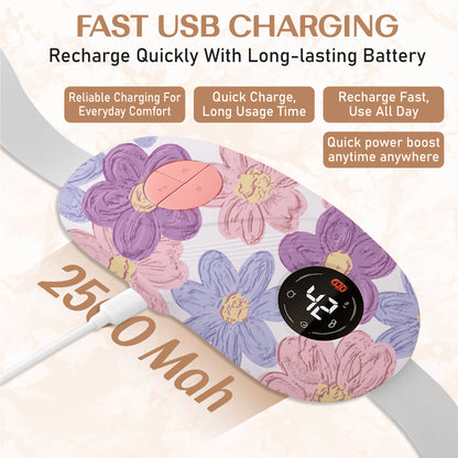 BRONTIX Period Cramp Relief Massager for Women Massage Modes Electric Periods Cramp Massager Perfect Gifts for Woman(Pastel bloom)