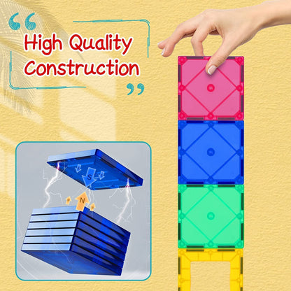 Magnetic Tiles for Kids - 100 Pcs