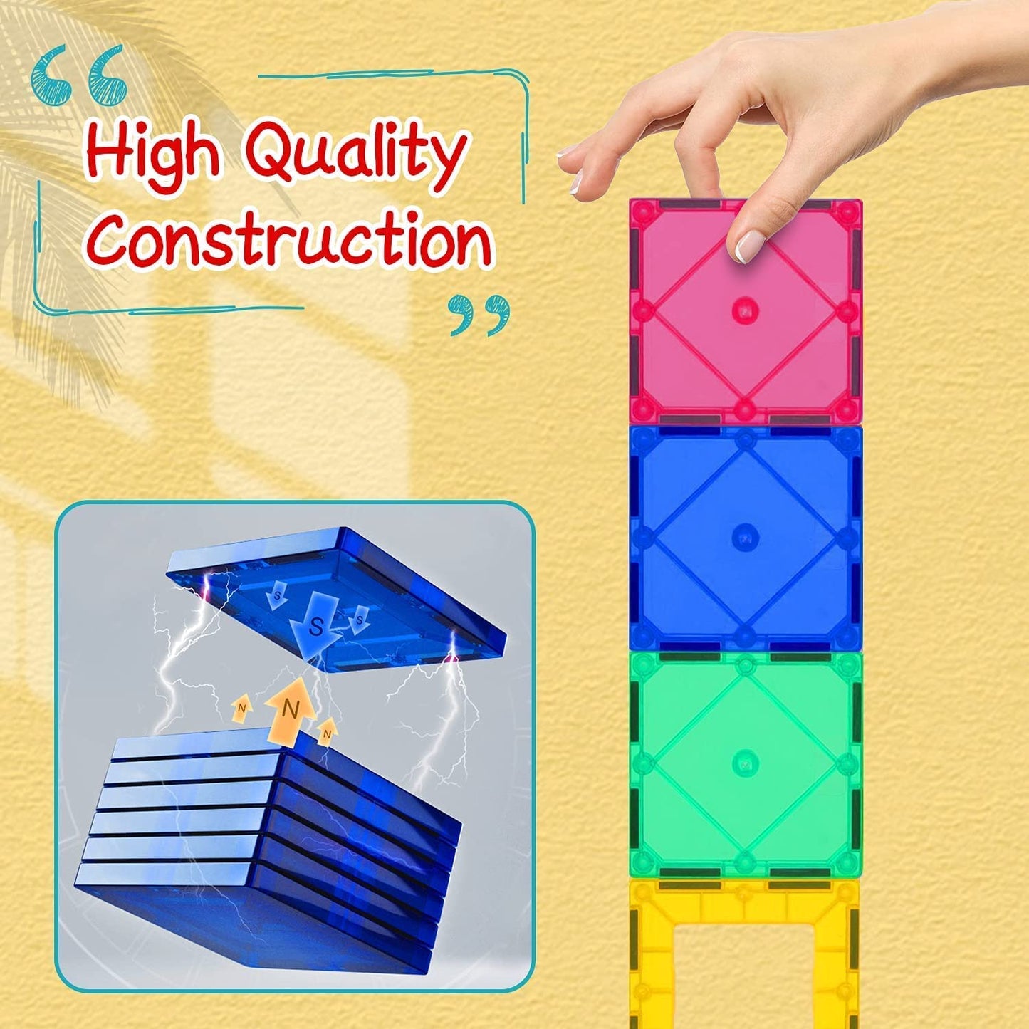 Magnetic Tiles for Kids - 40 Pcs