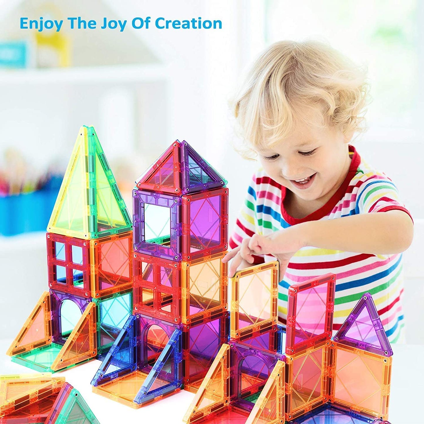 Magnetic Tiles for Kids - 100 Pcs